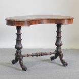 A Victorian rosewood kidney shaped side table,