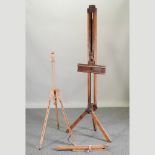 A wooden artist's easel,