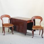 A Victorian mahogany drop leaf table, 116cm,