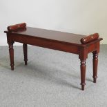 A bespoke made Regency style mahogany window seat,