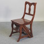 A 20th century Regency style set of metamorphic library steps/chair