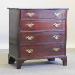 A 19th century mahogany chest of small proportions, containing four drawers,