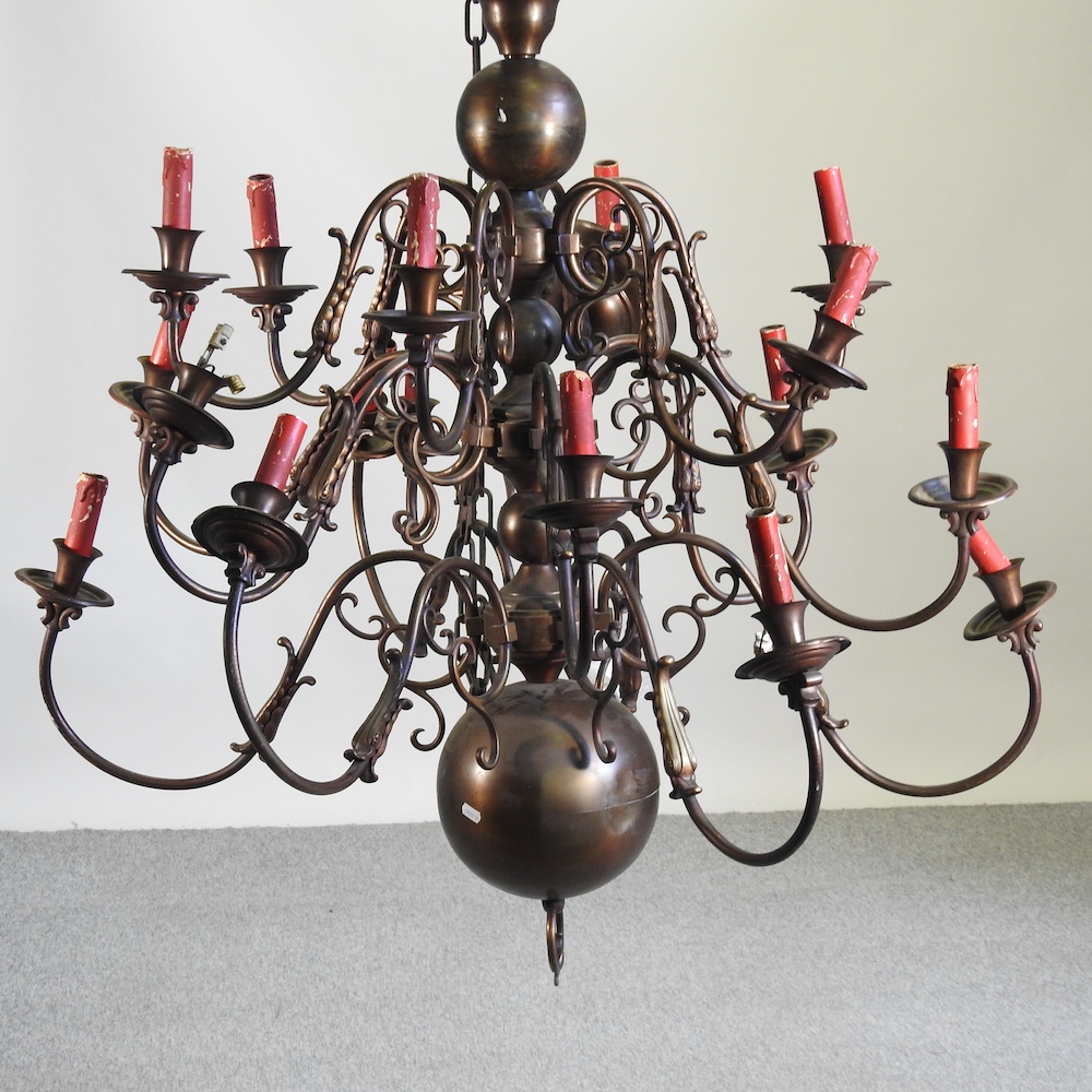 A Dutch style metal chandelier,
