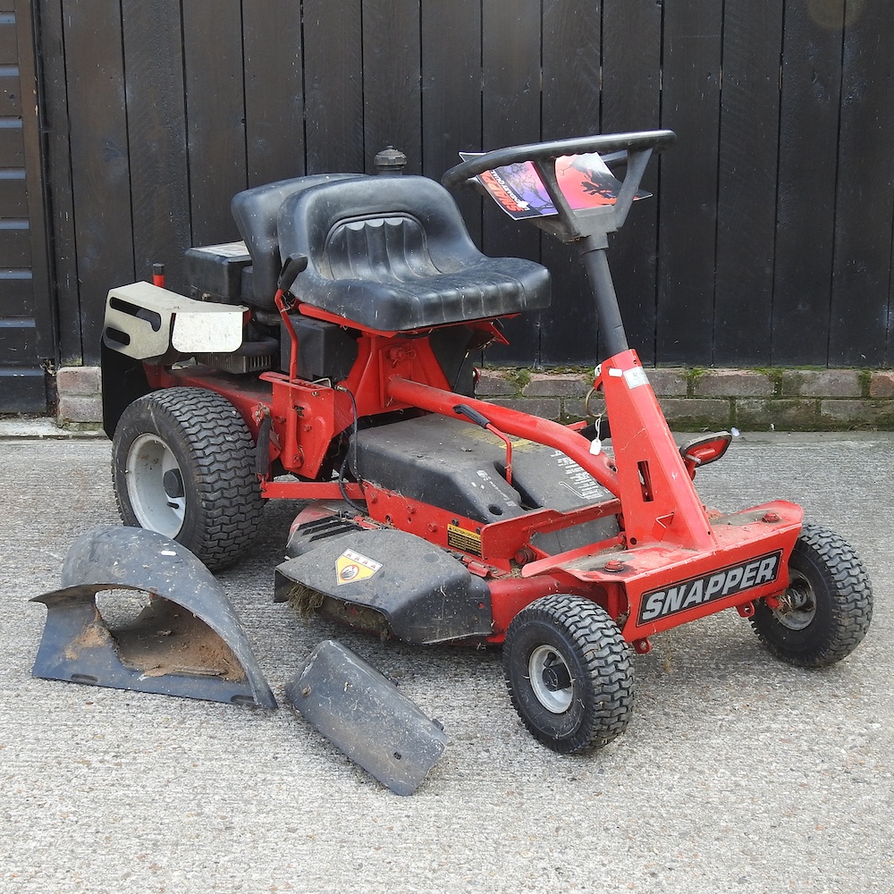 A Snapper ride-on lawnmower,