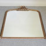 A gilt framed over mantel mirror,