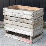 A collection of five wooden fruit trays,