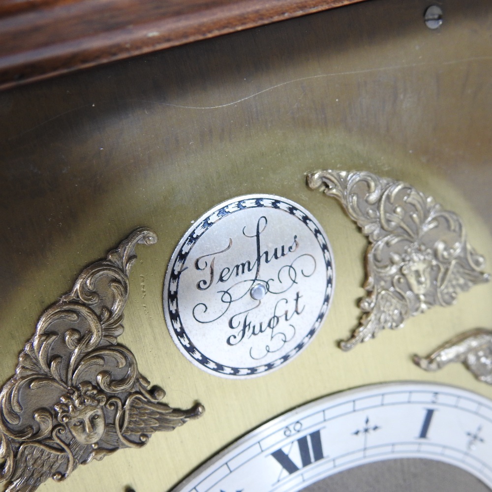 A reproduction walnut cased bracket clock, with an eight day Imperial movement, - Image 9 of 9