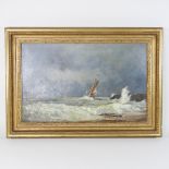 English school, early 20th century, sailing ships, oil on canvas,