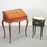 An early 20th century French rosewood bureau, with gilt metal mounts, 65cm,