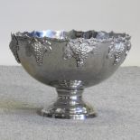 A large plated punch bowl,