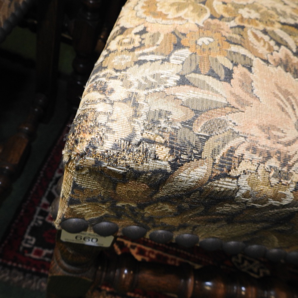 A set of ten 20th century floral upholstered high back dining chairs, of 17th century style, - Image 2 of 14