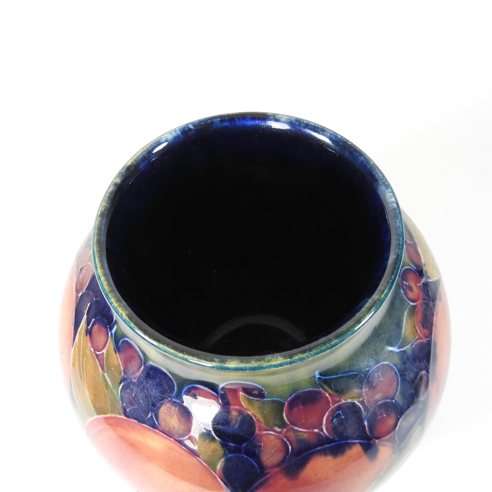 A Moorcroft pomegranate pattern vase, of ovoid shape, signed and impressed marks to base, - Image 5 of 7