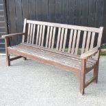 A teak garden bench,