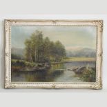 Dan Sherrin, 1868-1940, 'A Backwater, Lake Windermere', signed, oil on canvas,