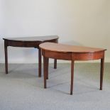 A Regency mahogany 'D' end side table, 122cm,