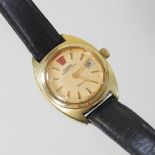 A 1980's Omega ladies gold plated megaquartz 32khz wristwatch