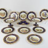 A Paragon porcelain dessert service, circa 1900,