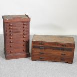 A Victorian stained pine collector's chest, 37cm,