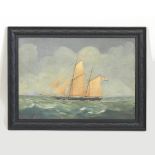 English school, early 20th century, a Dutch ketch, 'Santa', naive oil on board, signed indistinctly,