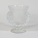 A Lalique frosted glass vase, with leaf decoration, signed Lalique France, 11.
