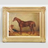 William Henry Hopkins, 1825-1892, horse standing in a stable, signed and dated 1882, oil on canvas,