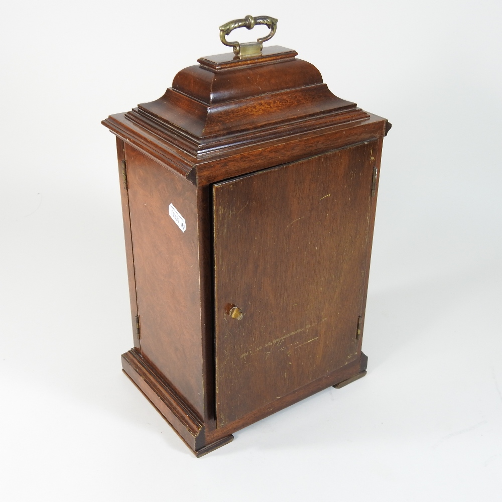 A reproduction walnut cased bracket clock, with an eight day Imperial movement, - Image 4 of 9