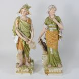 A pair of Royal Dux figures,