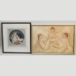 Herbert Stodart, 19th/20th century, children, mezzotint, signed in pencil, 28 x 26cm oval,