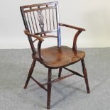 A 19th century burr elm seated Mendlesham chair