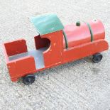 A vintage painted child's toy train,