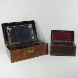 A Regency inlaid tea caddy, with a fitted interior, 26cm,