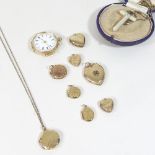 A collection of lockets,