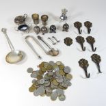 A collection of George III and later silver and plated items,