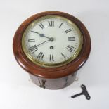 An early 20th century dial clock, with a painted 8 inch dial,