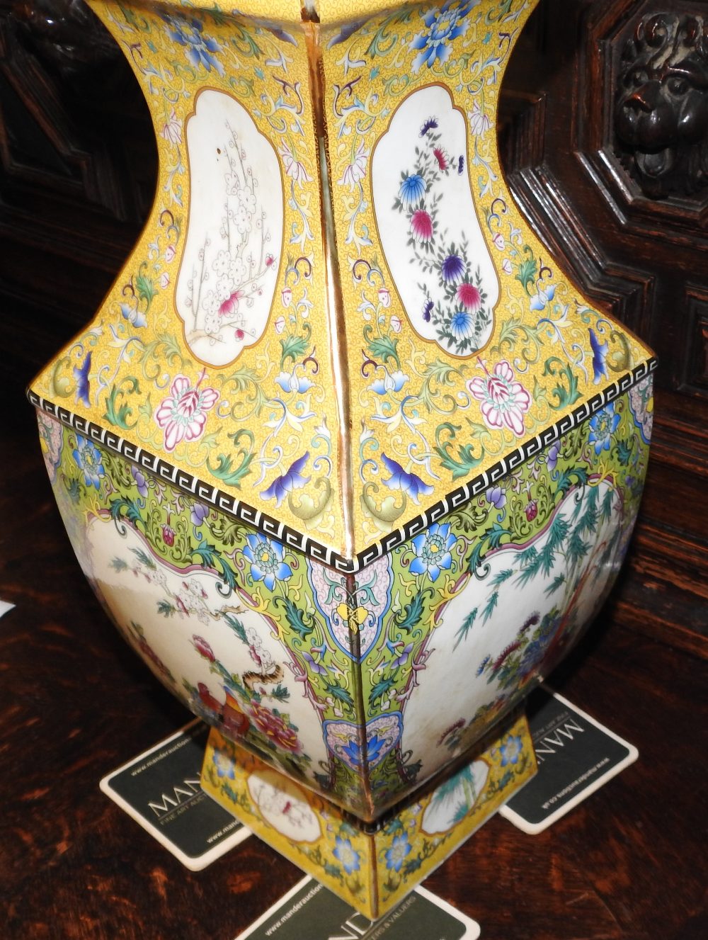 A modern Chinese porcelain vase, decorated with birds and flowers, - Image 7 of 8