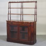 An early 20th century mahogany and inlaid chiffonier, with a gallery back,