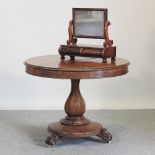 A Victorian mahogany circular table, on a pedestal base, 90cm,