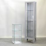 Two glass display cabinets,