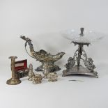 An ornate 19th century silver plated centrepiece, 35cm high,