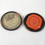 A wax seal, for the Duke of Clarence,