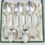 Five George III silver Old English pattern teaspoons, by the Batemans, London 1812, 50g,