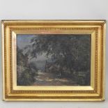 Michael Smith, 20th century, country landscape with a path, signed, oil on canvas,