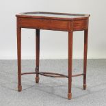 An Edwardian satinwood and line inlaid bijouterie table,