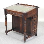 A 20th century Jaycee limited edition oak davenport, fitted with drawers,
