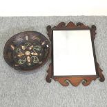 A George III mahogany fret carved wall mirror,