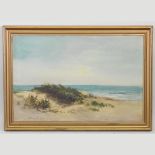 William Langley, act 1880-1920, a beach scene with sand dunes, signed, oil on canvas,