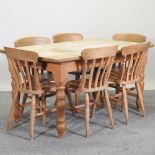 A pine dining table, 152 x 84cm,