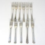 A collection of eleven George III and Victorian silver dessert forks, various dates and makers,