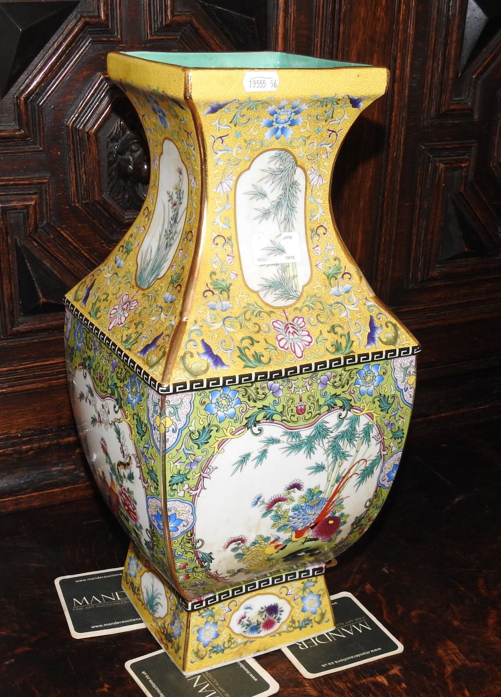 A modern Chinese porcelain vase, decorated with birds and flowers, - Image 3 of 8
