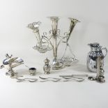 An early 20th century silver plated epergne, 35cm high,